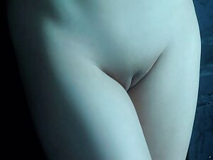 美しい女性は入れ墨された奴隷の顔に彼女の ...